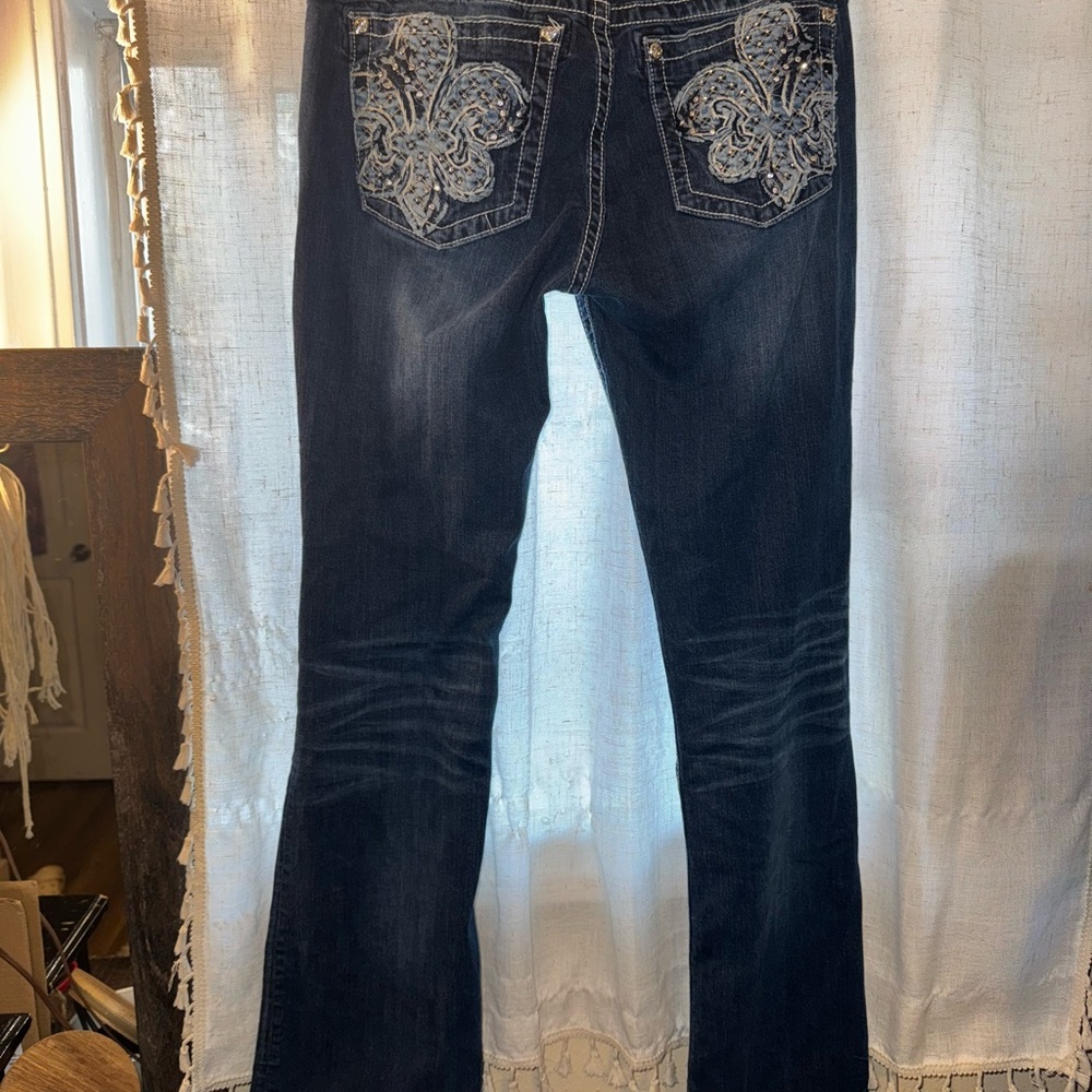 Miss Me Blue Slim boot cut with a little stretch. 32 x-long